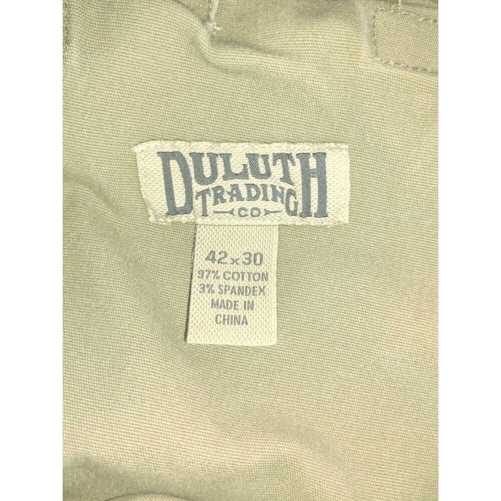 Duluth Trading Mens Flex Fire Hose Stretch Cargo Work Pants 42x30 Light Khaki - Picture 6 of 10
